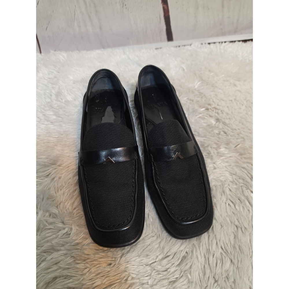 Linea Via Via Loafers Women's Black Shoes Size 8